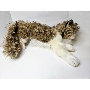 Folkmanis Ragdoll Cat Hand Puppet Realistic Brown White Plush Long Hair #2558